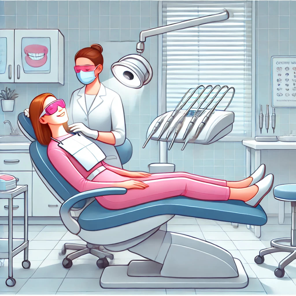 ホワイトニング施術中